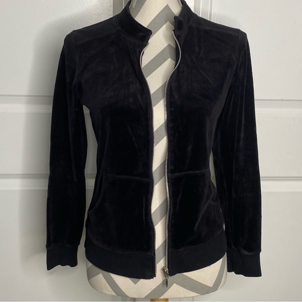 Style & Co Petite Black Zipup Top - Picture 5 of 7